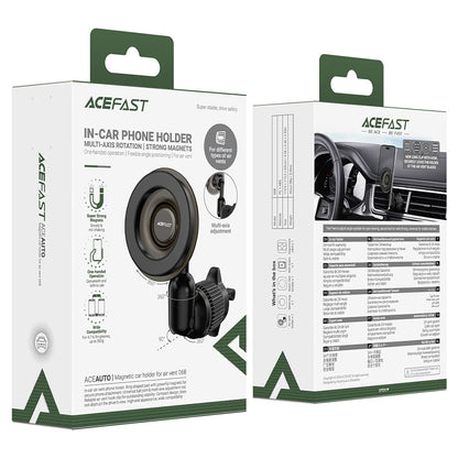 Acefast D68 magneettinen autokiinnike, 4,7 tuumaa - 6,9 tuumaa, musta