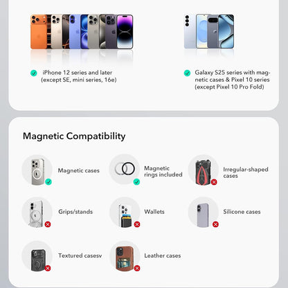 Magneettinen Autoteline ESR OmniLock Dash, Universaali, Musta