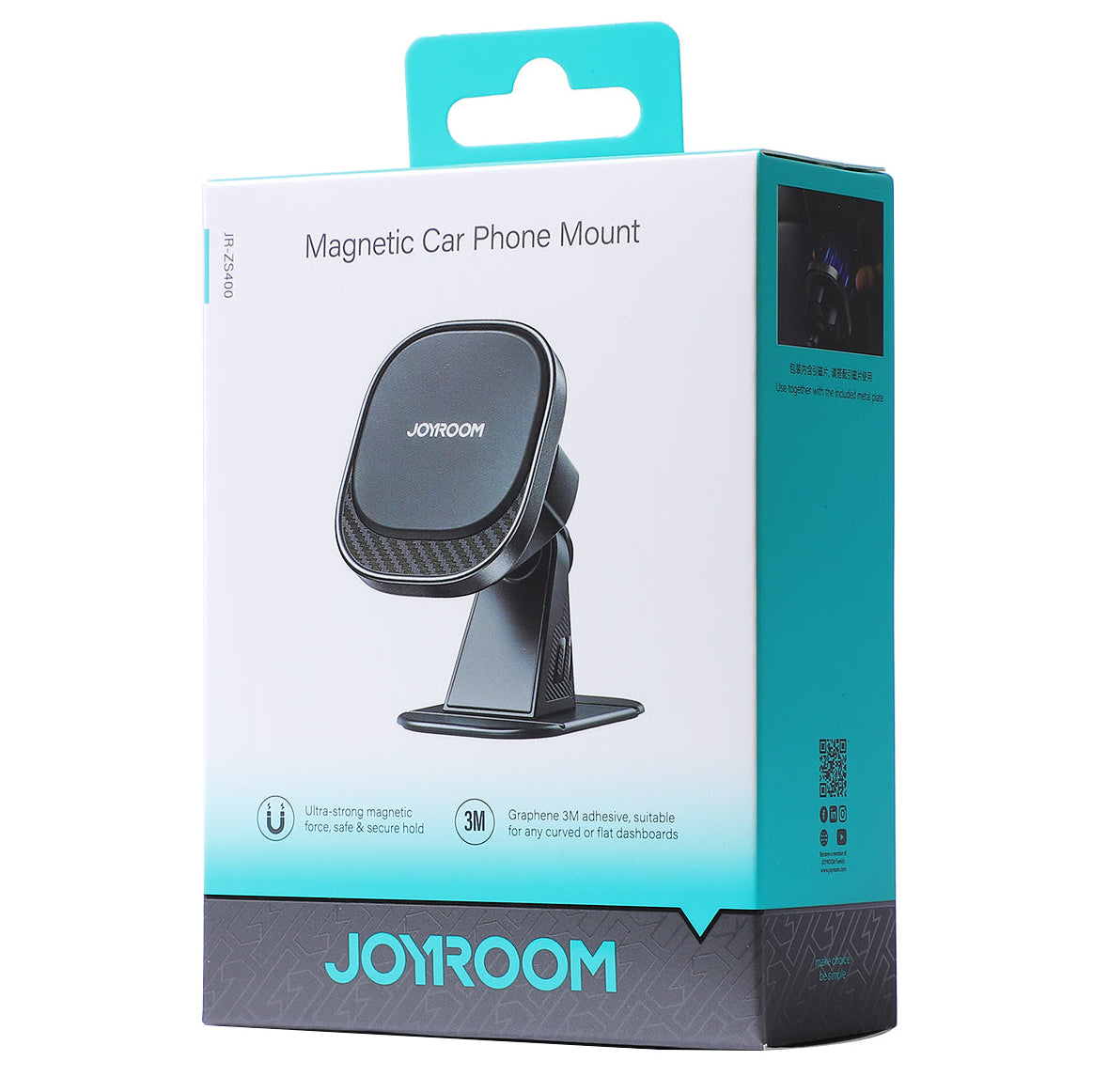 Joyroom JR-ZS400 magneettinen autokiinnike, universaali, musta 