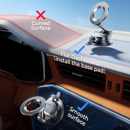 Lisen A608 magneettinen autokiinnike, 4 tuumaa - 7 tuumaa, musta
