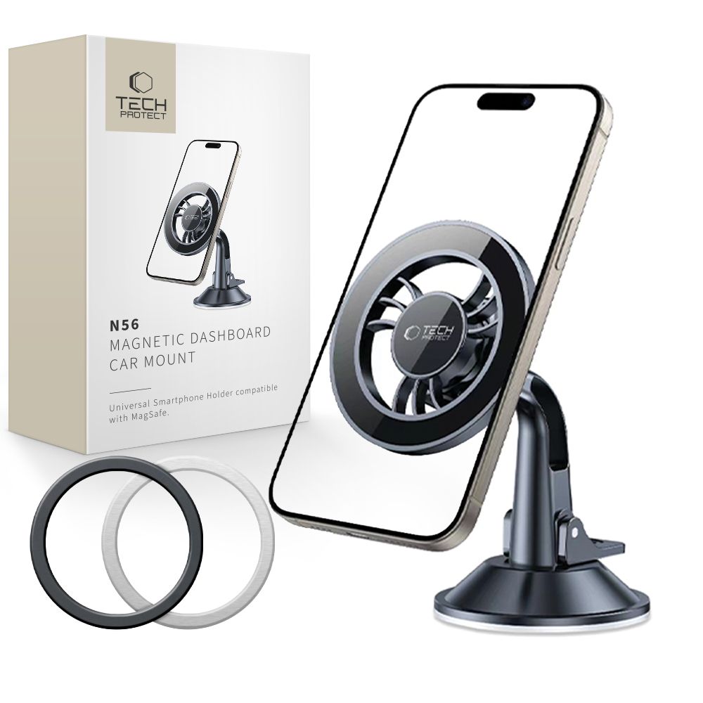 Magneettinen Autoteline Tech-Protect N56 Dash, Universaali, Musta