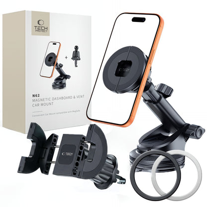 Magneettinen Auto Teline Tech-Protect N62 2in1, Universaali, Musta