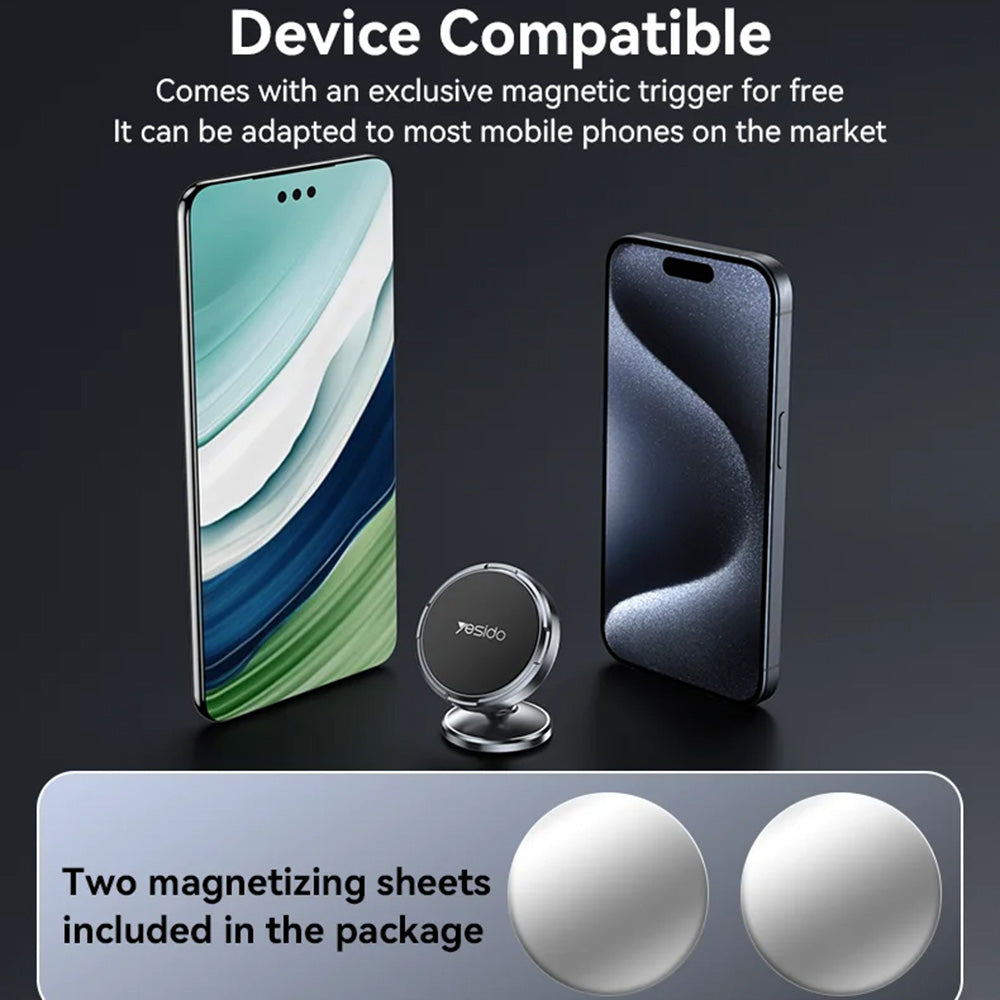 Magneettinen Autoteline Yesido C215, Universaali, Musta