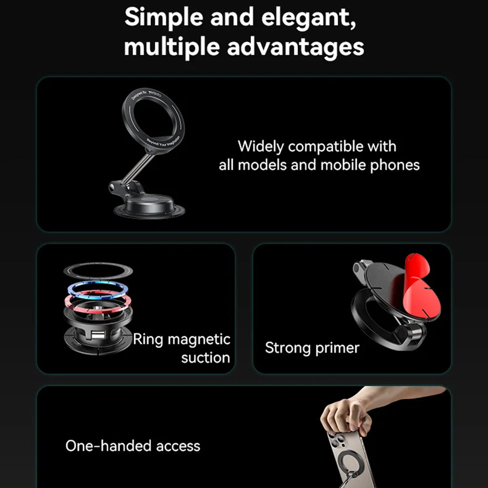 Magneettinen Autoteline Yesido C218, Universaali, Musta