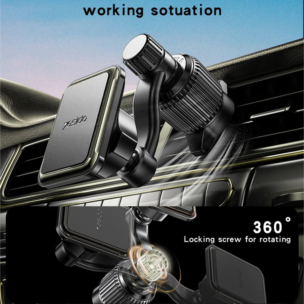 Magneettinen Autoteline Yesido C244, Universaali, Musta