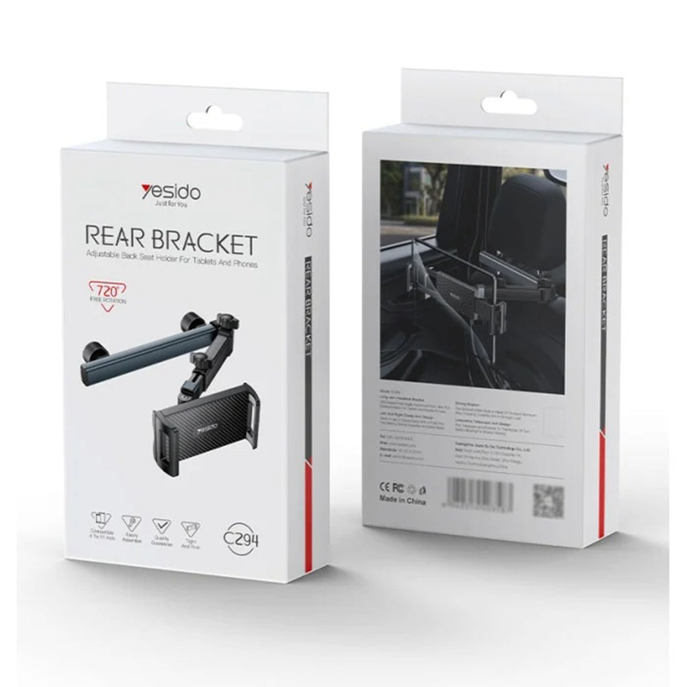 Autoteline Yesido C294, 4.7 tuumaa - 13 tuumaa, Musta