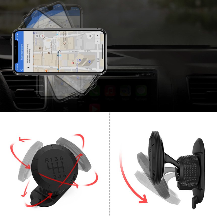 Ringke Gear magneettinen autokiinnike, universaali, musta