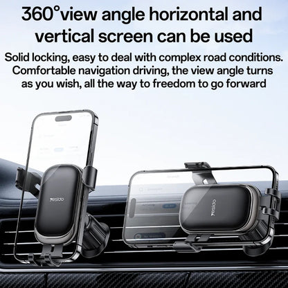 Autoteline Yesido C247, 4.7 tuumaa - 7.2 tuumaa, Musta