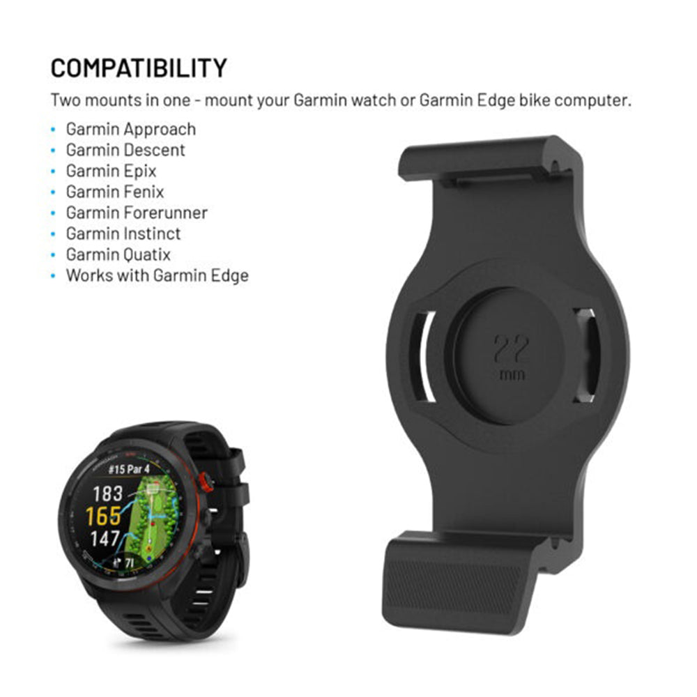 Fixed-pyöräteline Garmin Watch 22mm / Edge Computer, Musta