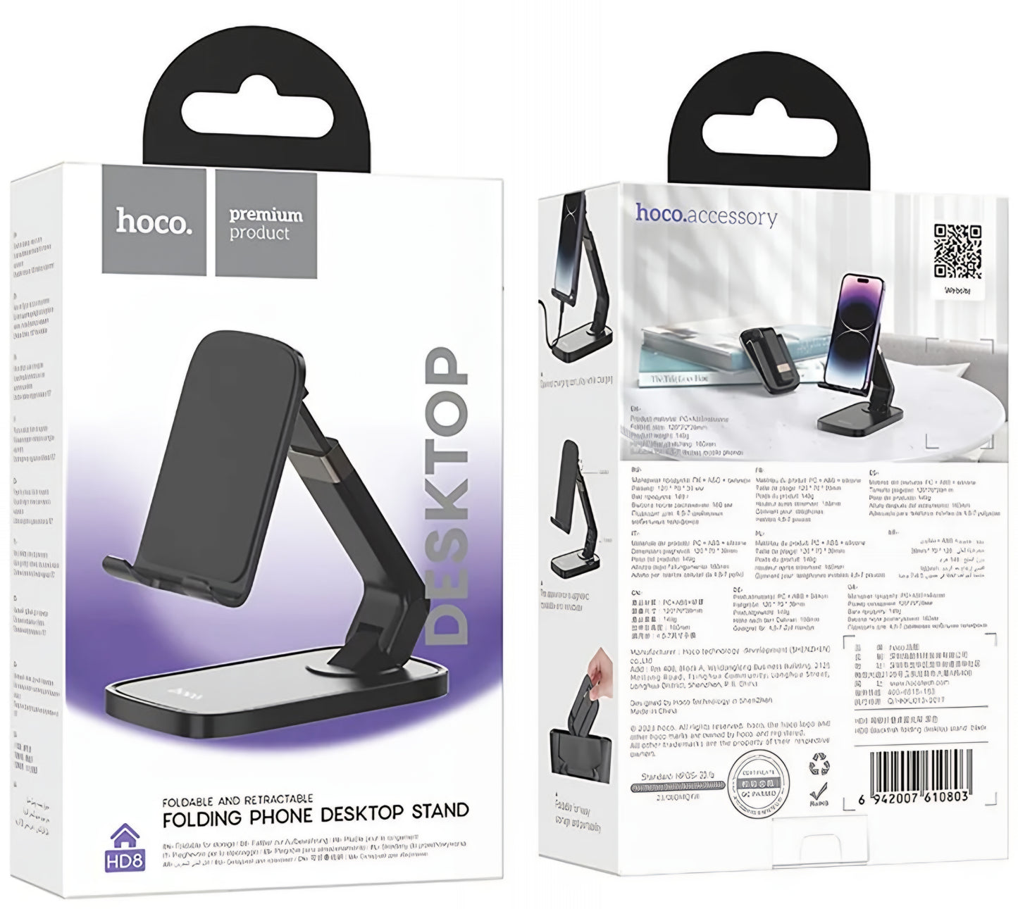 HOCO HD8 Universalinen Pöytäteline, Musta