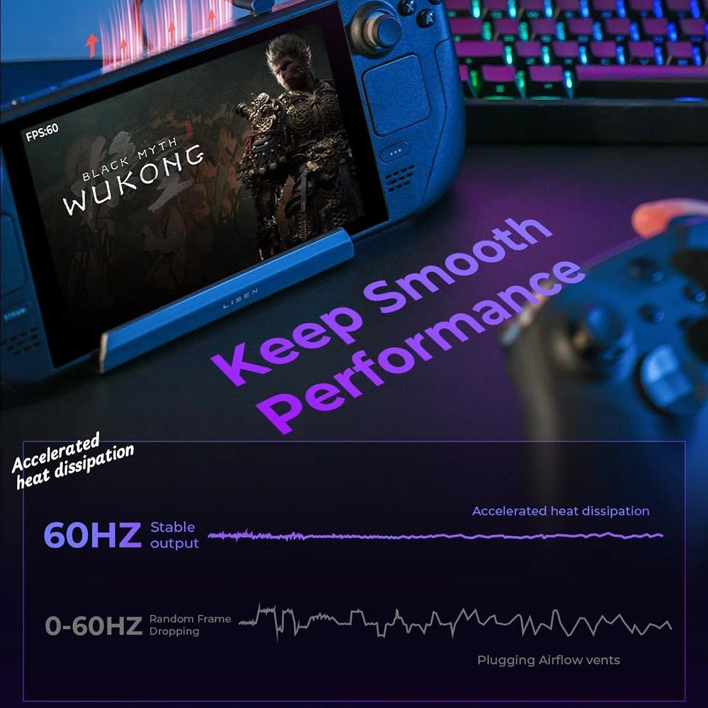 Hub-teline jäähdyttimellä Lisen S1 ROG / Lenovo / Razer / Aya / Logitech / Onexplayer -sarjoille, Musta YL0423110005