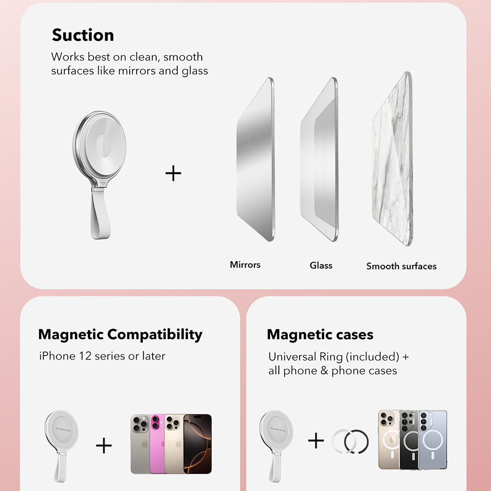 ESR HaloLock Leather -universaalinen valkoinen rengasteline