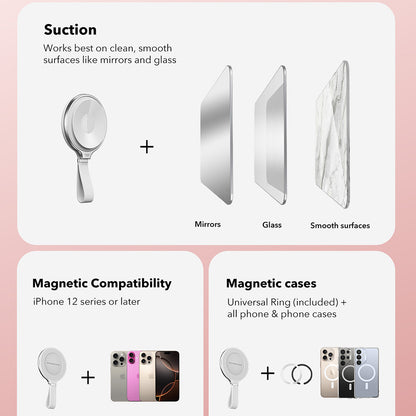 ESR HaloLock Leather -universaalinen valkoinen rengasteline