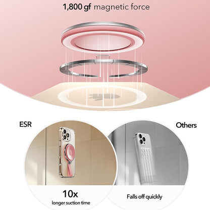ESR HaloLock Leather -universaalinen rengasteline, vaaleanpunainen