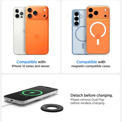 Spigen Dual Pop Mag S Sormituki, Yleinen, Harmaa AMP11736