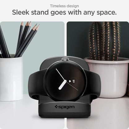 Spigen S354 -teline Google Pixel Watch -langattomalle laturille, musta AMP05796