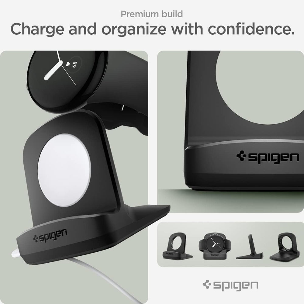Spigen S354 -teline Google Pixel Watch -langattomalle laturille, musta AMP05796