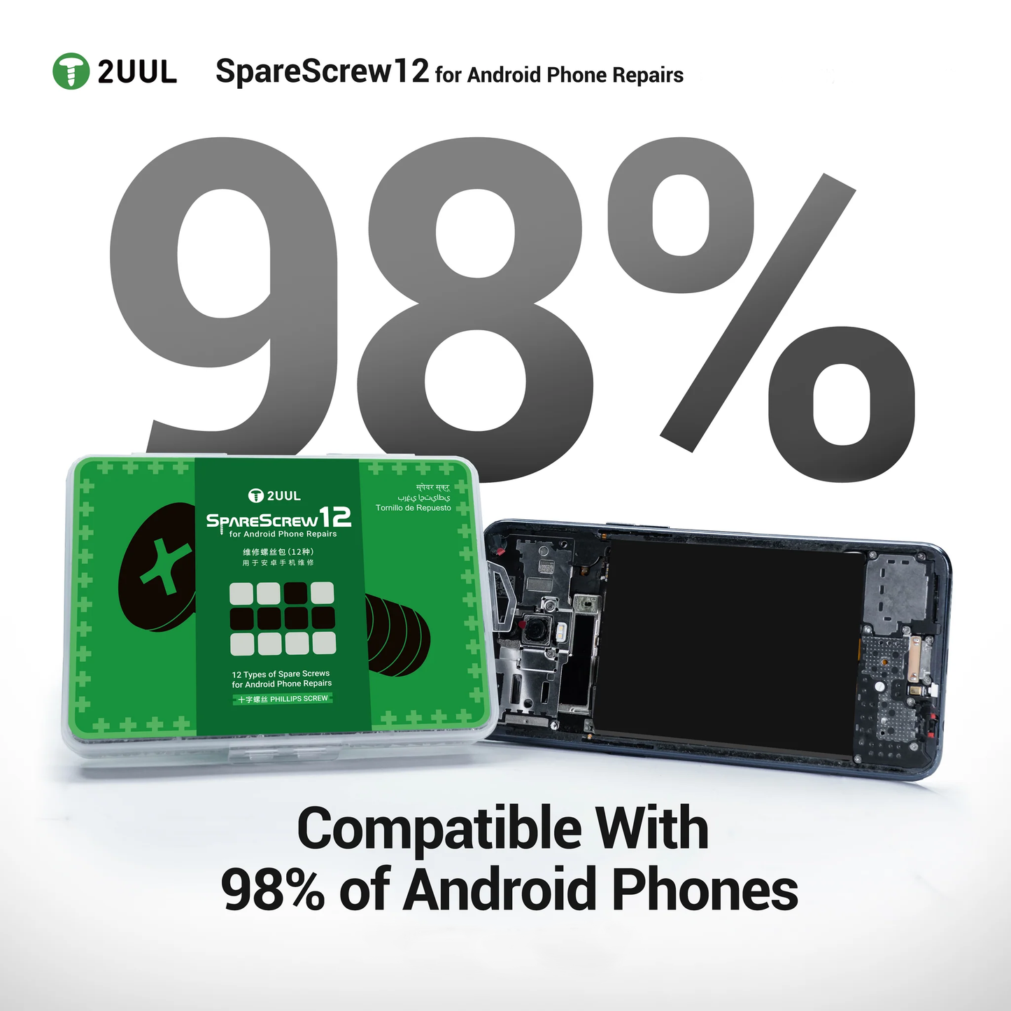 2UUL SC12-ruuvit Apple Android -sarjalle, 1200in1
