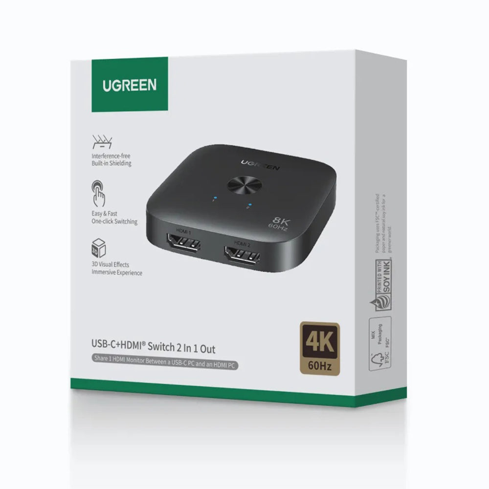 Switch Video HDMI UGREEN 65877, Musta