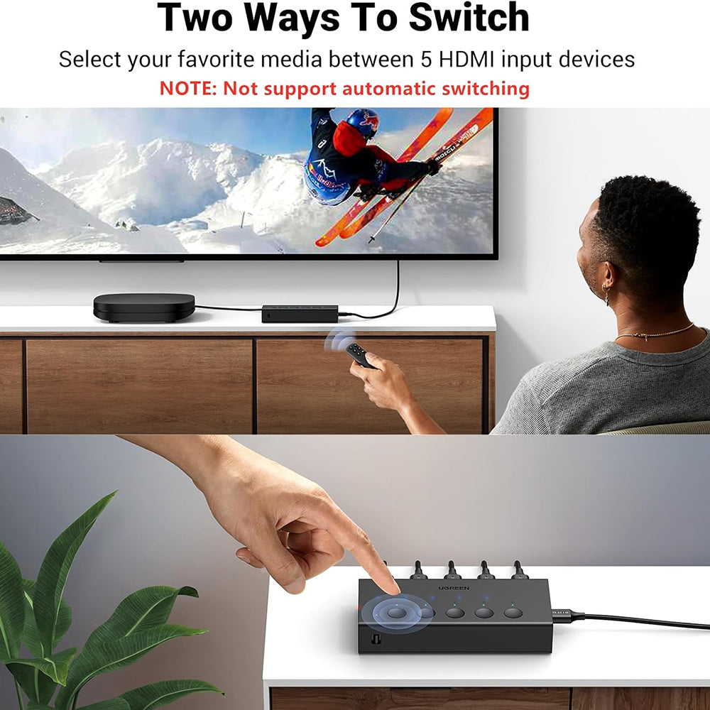 HDMI-videoswitch UGREEN CM568 (90512), Musta