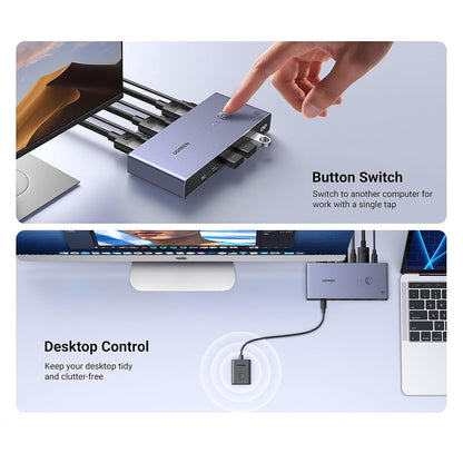 Switch Video DisplayPort UGREEN CM695 (25962), Musta