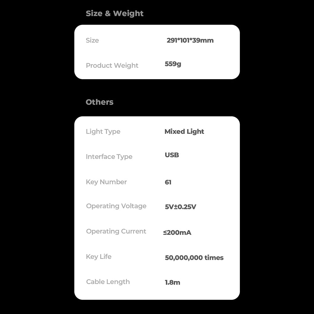 HAVIT KB903L -peliohjain, RGB, 1.8m, Valkoinen