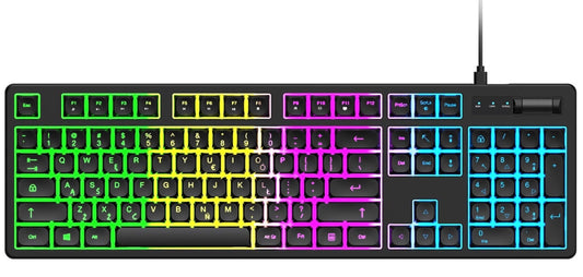 Langallinen USB-pelikoskettimisto WZK WKG-200, RGB, 1,5 m, Musta
