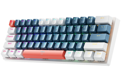 Langallinen USB-pelinäppäimistö Machenike K500-B61 mekaaninen, RGB, sinivalkoinen