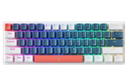 Langallinen USB-pelinäppäimistö Machenike K500-B61 mekaaninen, RGB, sinivalkoinen