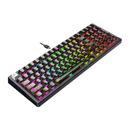 HAVIT KB875L pelinäppäimistö, langallinen USB, RGB, 1,8 m, musta läpinäkyvä