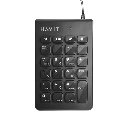 HAVIT KB223 Wired USB -numerinen näppäimistö, 1.5m, Musta