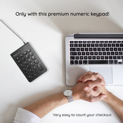 HAVIT KB223 Wired USB -numerinen näppäimistö, 1.5m, Musta