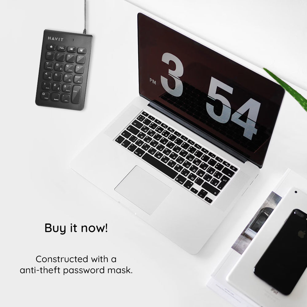 HAVIT KB223 Wired USB -numerinen näppäimistö, 1.5m, Musta