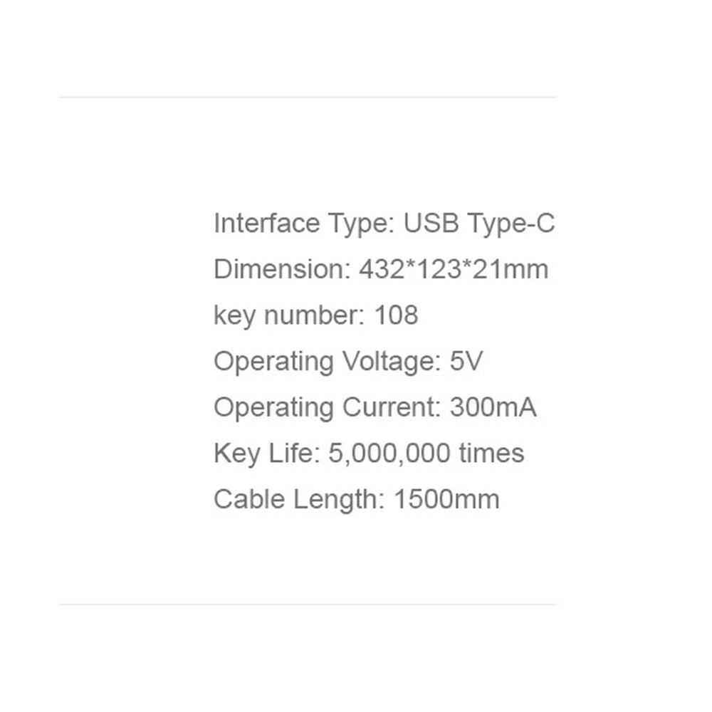 Wired USB-näppäimistö HAVIT KB252, USB-C, 1.5m, Musta