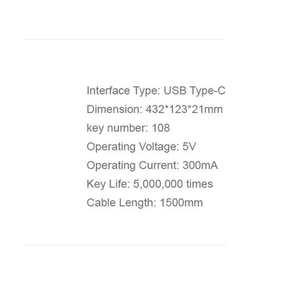Wired USB-näppäimistö HAVIT KB252, USB-C, 1.5m, Musta