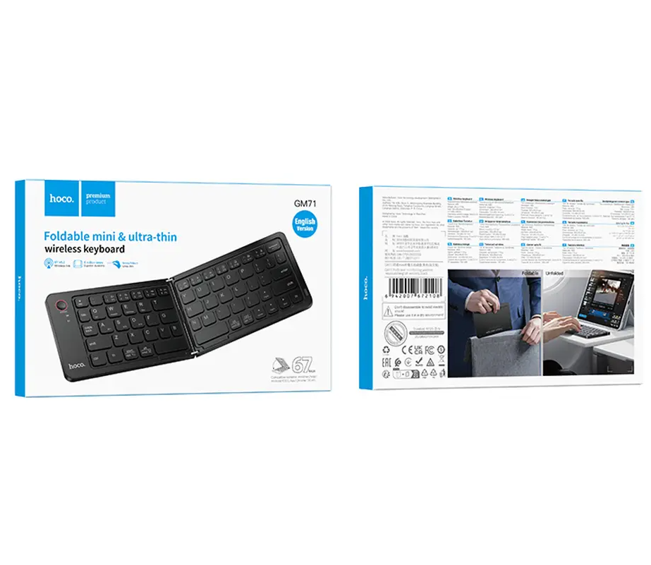 HOCO GM71 Foldable Bluetooth -näppäimistö, musta