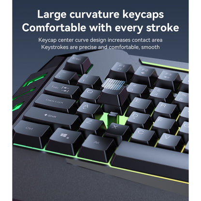 Langaton näppäimistö Yesido KB21, RGB, 1.5m, Musta