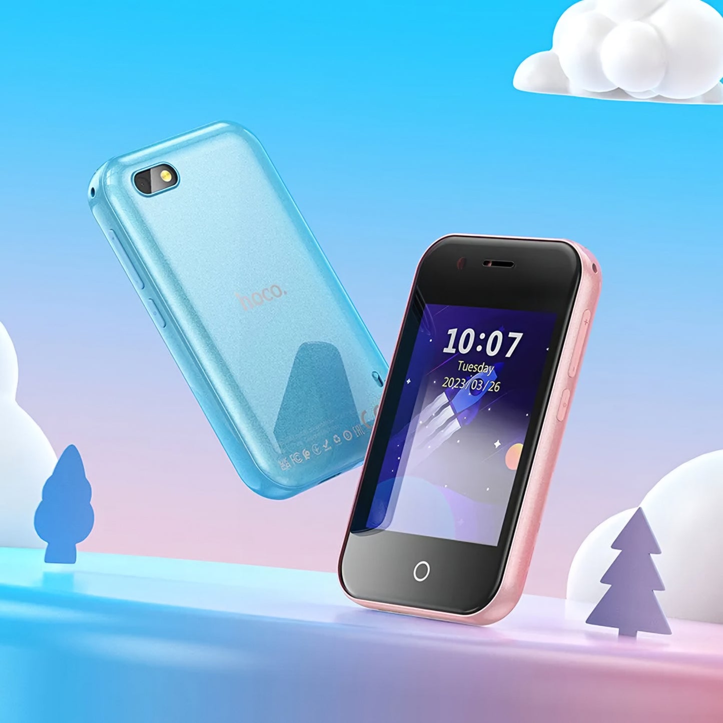 HOCO Y102 Kids -mobiilipuhelin, 2G, 2.8 tuuman näyttö, Sininen