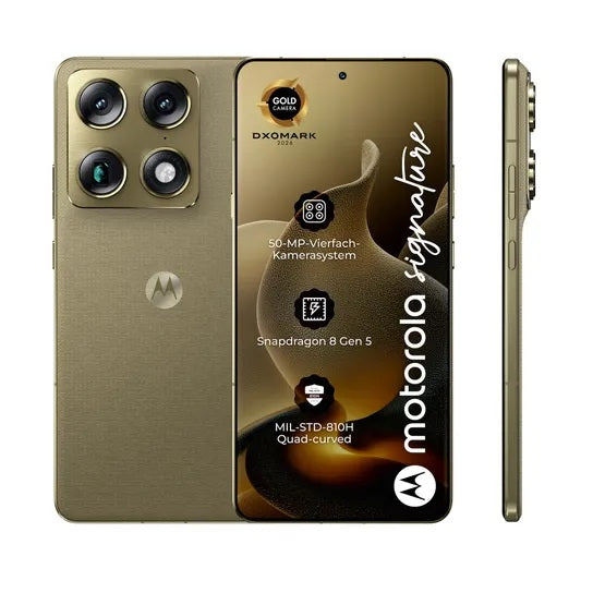 Motorola Signature 5G -mobiilipuhelin, 512GB, 16GB, Pantone Olive PBAB0003SE