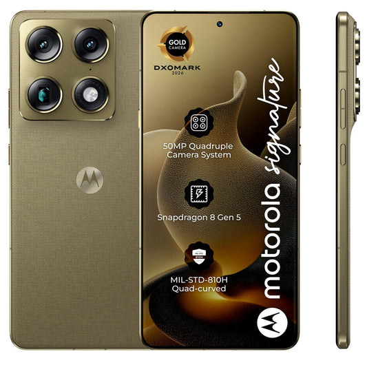 Motorola Signature 5G -mobiilipuhelin, 512GB, 16GB, Pantone Olive PBAB0003SE