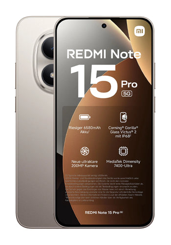 Xiaomi Redmi Note 15 Pro 5G -mobiilipuhelin, 256GB, 8GB, Titanium MZB0LZLEU