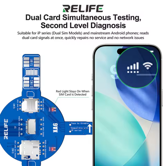 Relife XA6 Dual -testilaite SIM-kortille / muistikortille