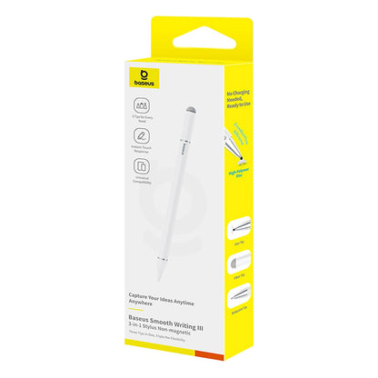 Touch Pen Baseus Smooth Writing 3 Magnetic 3in1 Series, Passiivinen versio, Valkoinen P80080804213-00