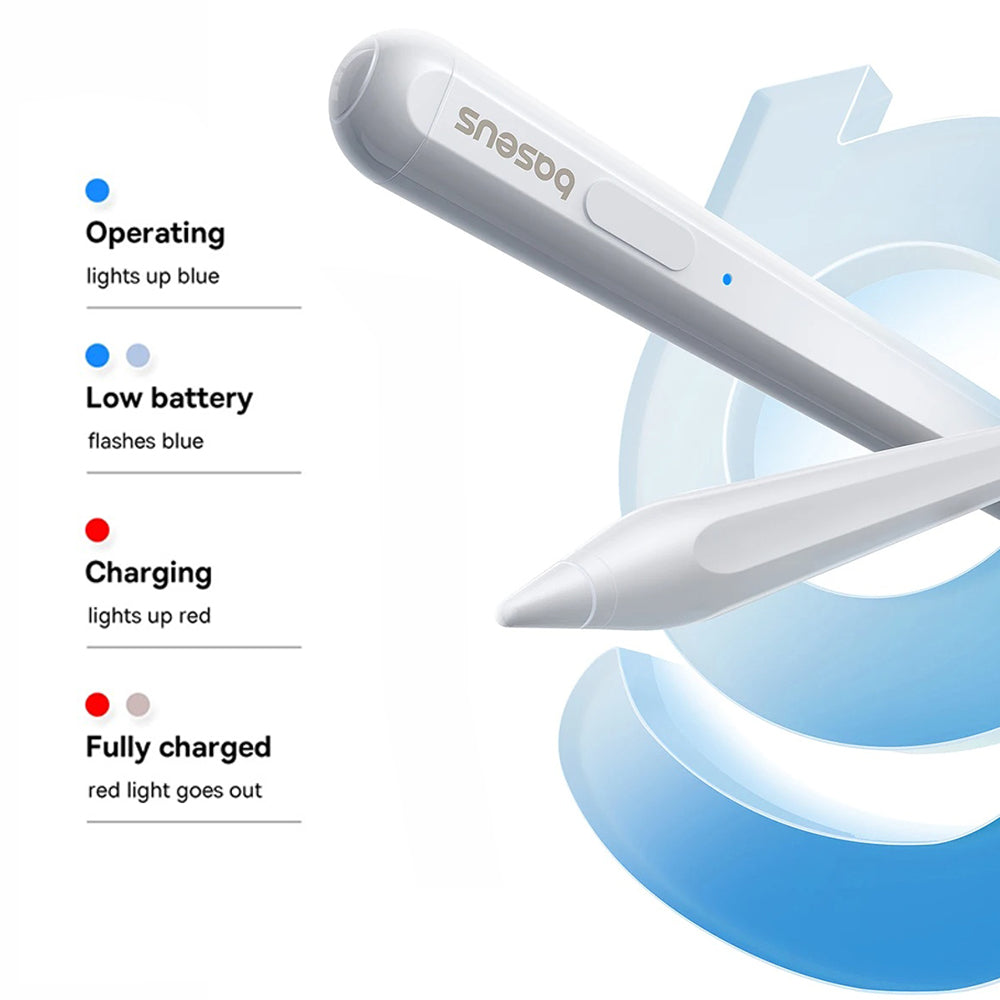 Touch Pen Baseus Smooth Writing 2 Series Apple iPadille, Aktiivinen Langaton Versio, Valkoinen P80015802213-03