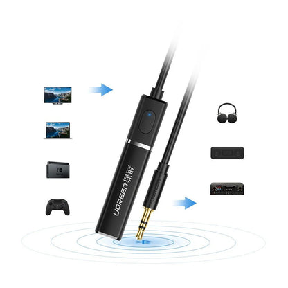 Bluetooth-lähetin UGREEN CM107, AUX, Musta