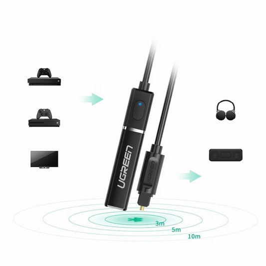 Bluetooth-lähetin UGREEN CM150, Optinen, Musta