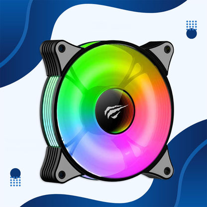 Tuuletin HAVIT F2095, RGB, 600RPM - 1800RPM, 38dB, 1.44W, Musta