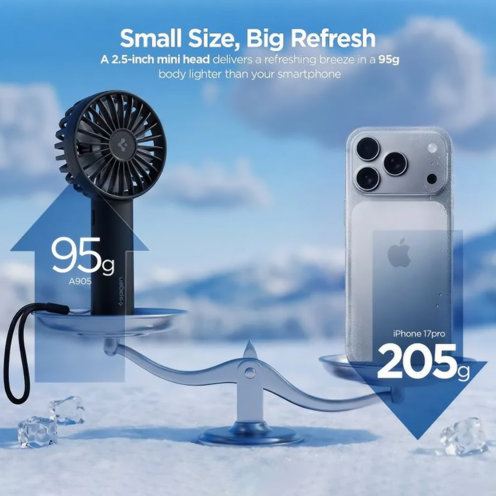 Kannettava tuuletin Spigen A905, musta AHP10454