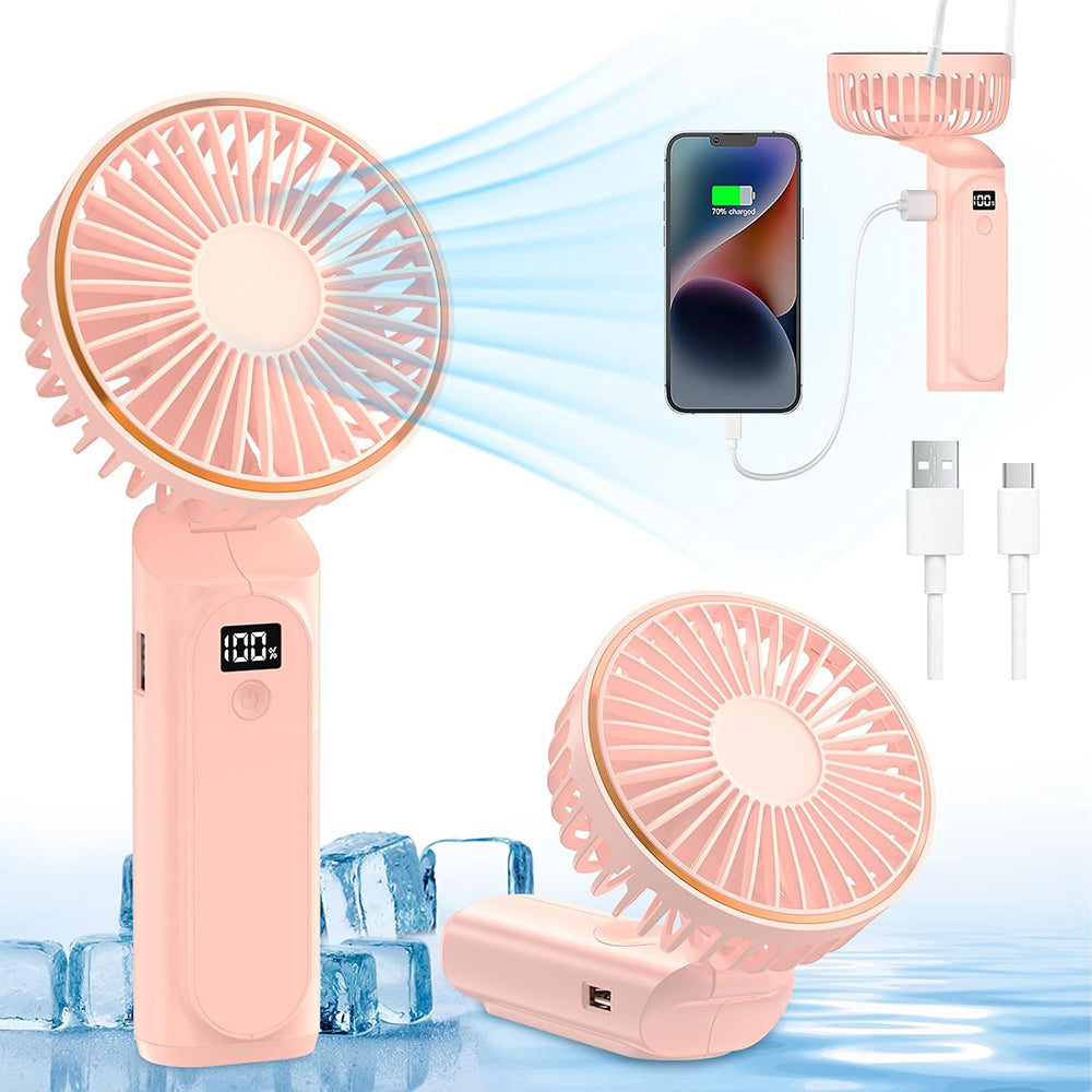Kannettava tuuletin Techsuit M12, vaaleanpunainen