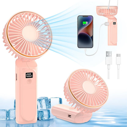 Kannettava tuuletin Techsuit M12, vaaleanpunainen